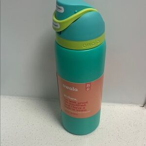 Owala Teal & Lime Insulated Water Bottle with Built-In Straw
